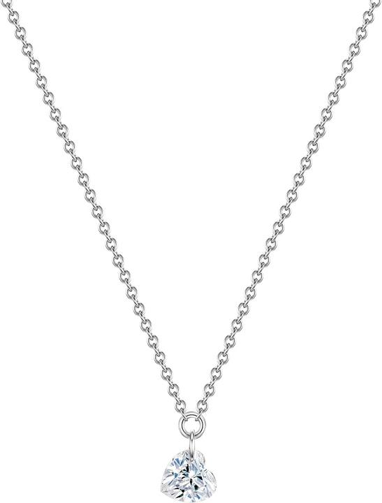 Glanzstücke München Damen Herz Sterling Silber Topas silber 40,0 cm Basiskette + 5,0 cm Verlängerung - 15462 (Sterling Silber, 40 - 45 cm)