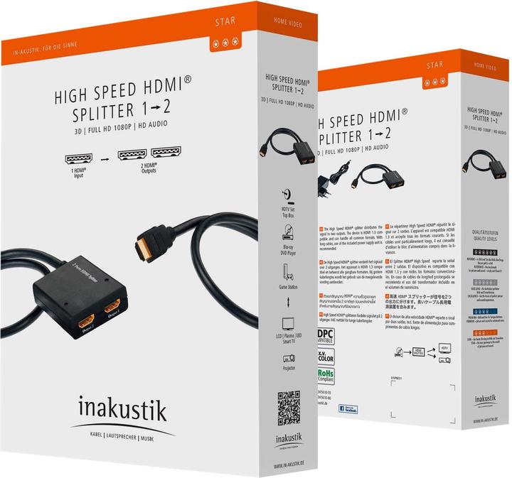 Actual product image Inakustik HDMI splitter