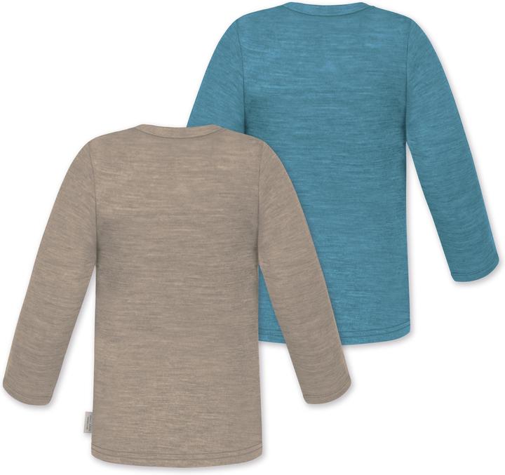 Produktbild Normani 2er Pack Baby Merino Longsleeve „Taupo" - 9473 (74)