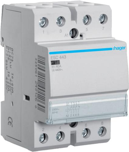 Hager HAG ESC443 SchÃ¼tze, 40A, 3S+1Ã, 230V
