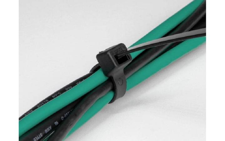 Produktbild Delock Kabelbinder mit hoher Zugfestigkeit L 300 x B 4,8 mm schwarz 100 Stück (Klettkabelbinder, 200 mm, 100 Stk.)