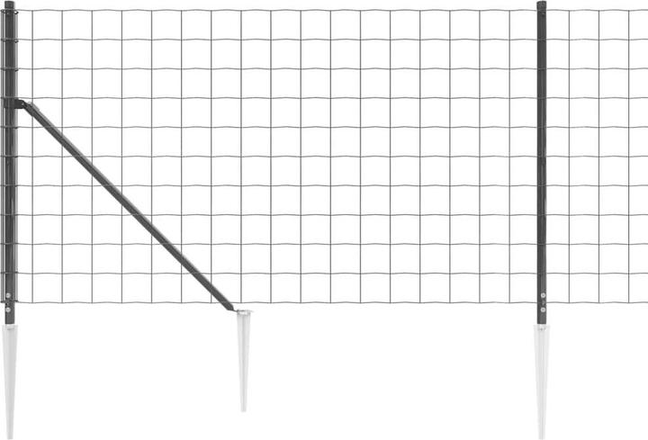 Actual product image VidaXL Maschendrahtzaun mit Bodenhülsen Anthrazit 0,8x25 m