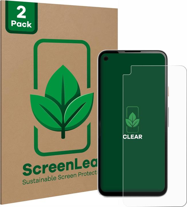 Actual product image ScreenLeaf Protective film sustainable screen protector screen protector film clear transparent (2 Piece, Google Pixel 4a)