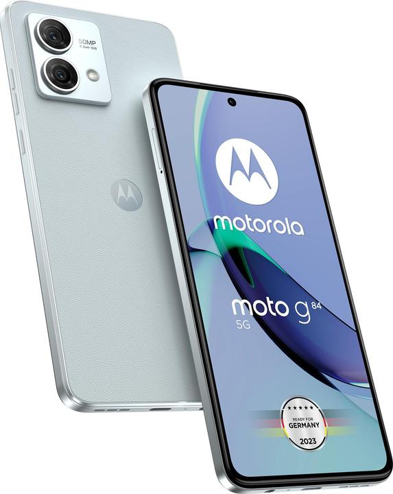 Motorola moto g84 (256 Go, Bleu guimauve, 6.55", Double SIM hybride, 50 Mpx, 5G)