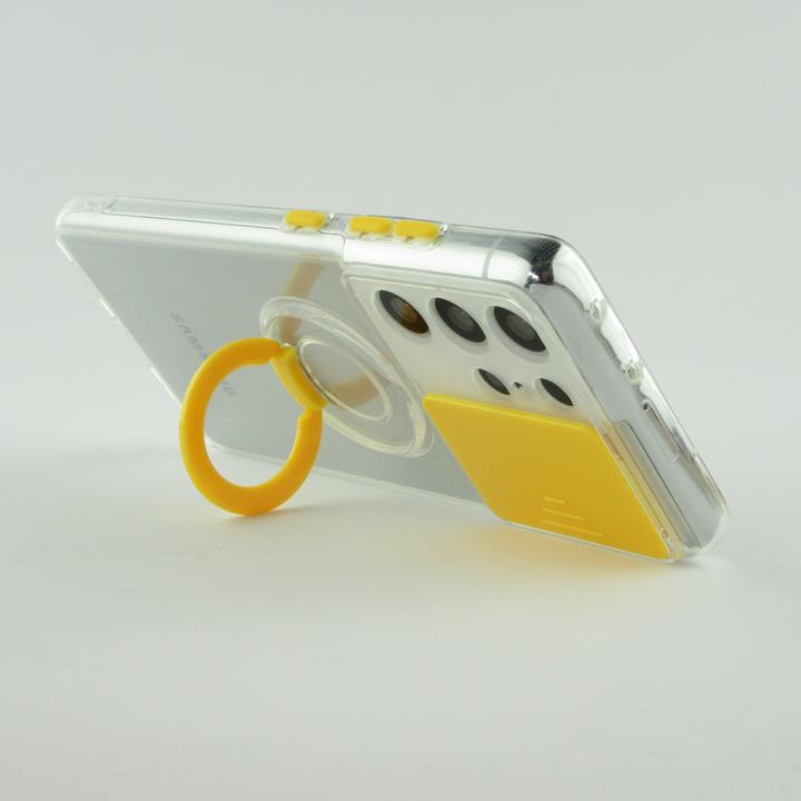 Image du produit PhoneLook Coque Caméra clapet avec anneau jaune (Samsung Galaxy S22 Ultra)