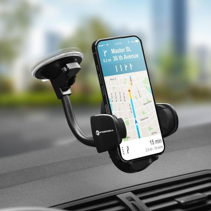 Image du produit Forcell Stylus F-GRIP Oval 17 cm car holder for windshield / dashboard / air vent black