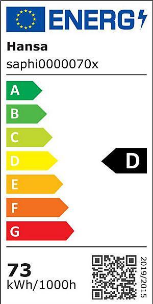 Energie-Label Hansa Stehleuchte LED Saphir weiss (7500 lm)
