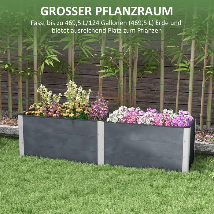 Image du produit Swisshandel24 Hochbeet, Blumenkasten, Pflanzkasten, Gemüsebeet mit Offenem Boden, Kräuterbeet für Garten, Balkon