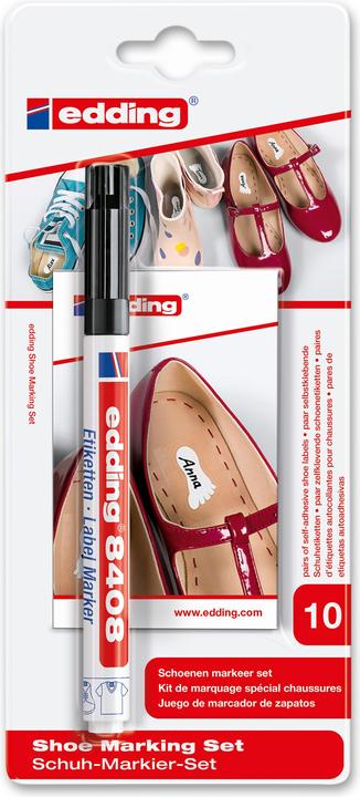 Immagine prodotto Edding Set di marcatori per scarpe 8408 incl. 10 etichette (Nero, 0.75 mm, 1 x)