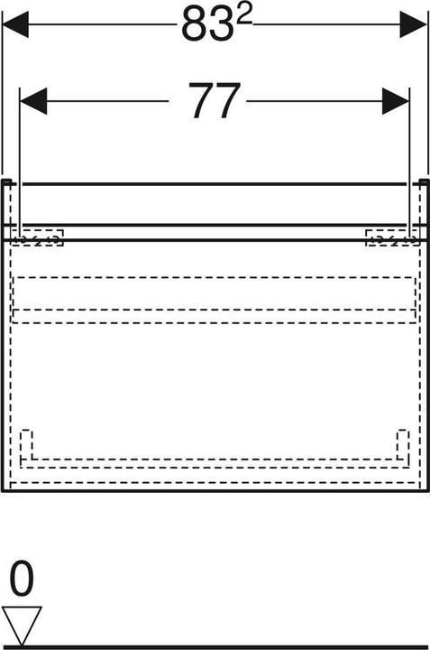 Produktbild Geberit Renova Plan Unterschrank für Waschtisch, mit 1 Schublade, 83,2x60,6x44,6cm, 501910 (83 x 44.5 x 60.5 cm)