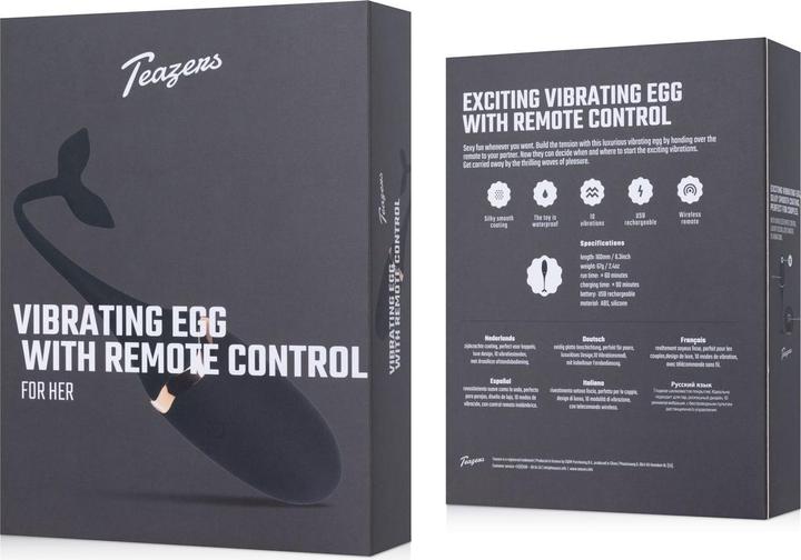 Actual product image Teazers Luxurious vibrating egg with remote control
