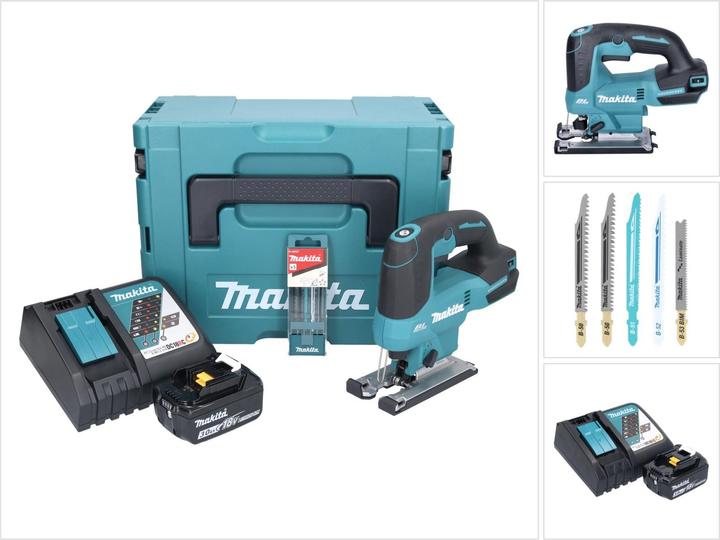 Immagine prodotto Makita DJV 184 RF1J Seghetto alternativo a batteria 18 V Brushless + 1x batteria 3.0 Ah + caricatore + 5