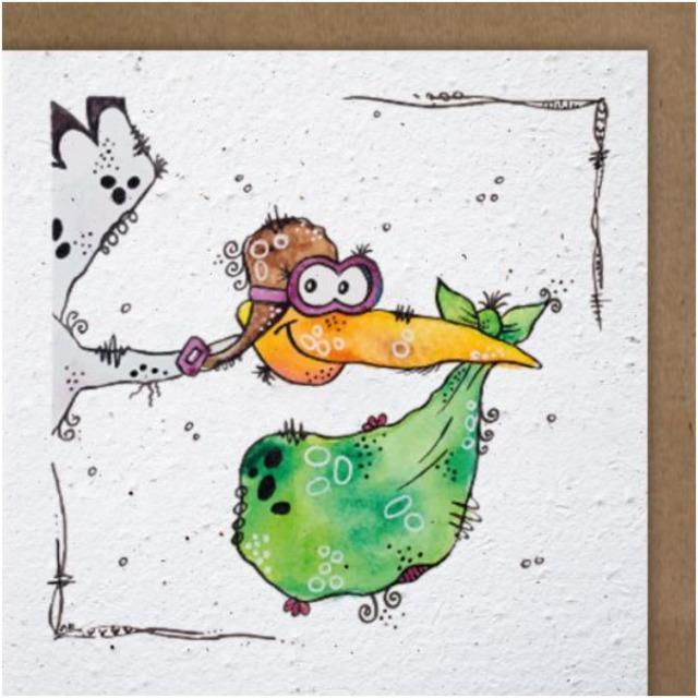 Immagine prodotto Hervorragend Grusskarte Stroch mit Baby - Growing-Paper Card (1 pz.)
