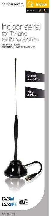Immagine prodotto Vivanco Tva 2020 (Antenna a stilo, DAB/ DAB+, DVB-T / -T2)