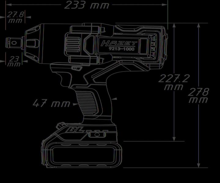 Actual product image HAZET Akku-Schlagschrauber 9213-1000/3 (Rechargeable battery operated)