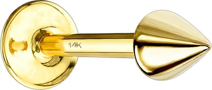 Produktbild Star Piercing Micro Labret 14k gold mit Cone (ohne Messing, 14k Gold)