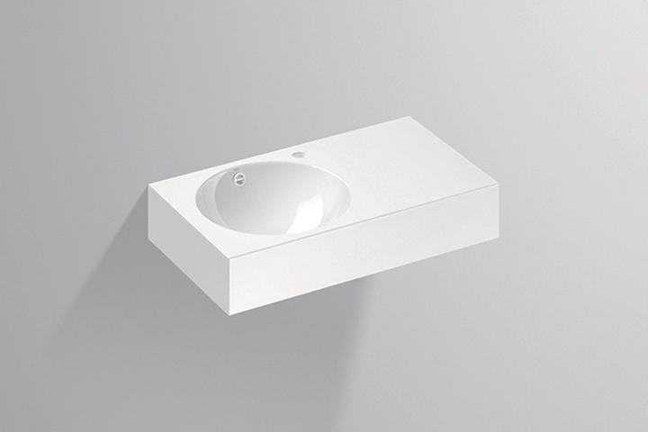 Actual product image Alape wash basin WT.MC800H.L, rectangular W: 800mm H: 160mm D: 455mm, 4231000000, white (455 mm, 800 mm)