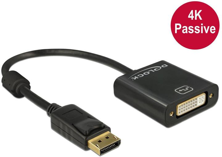 Immagine prodotto Delock Adattatore per monitor da DP a DVI, passivo, supporto 4K (DVI, 16 cm)