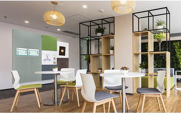 Actual product image Legamaster Acoustic pinboard wall-up 200x59.5cm lime green (Bulletin board)