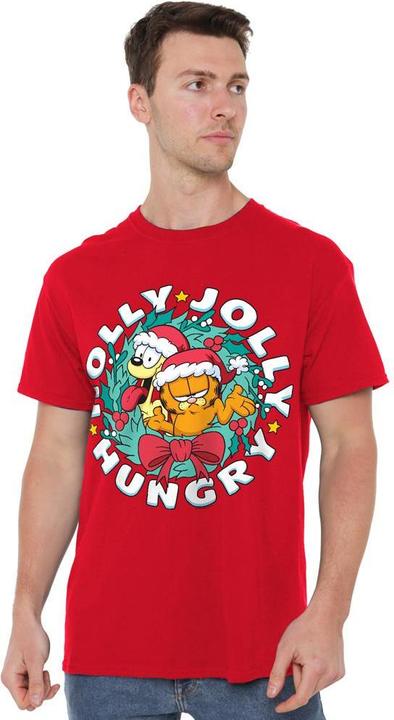 Actual product image Garfield Mens Holly Jolly Hungry Odie Christmas T-Shirt (L)