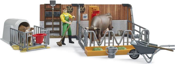 Produktbild Bruder Kuh und Kälberstall mit Landwirt