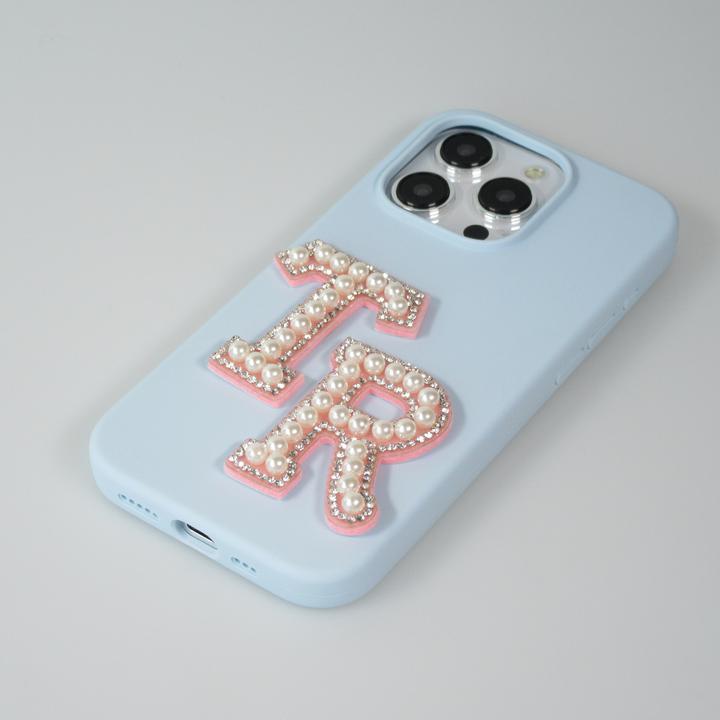 Immagine prodotto PhoneLook Adesivo autocollante per telefono/tablet/ordinatore in 3D con perle rosa Lettre K