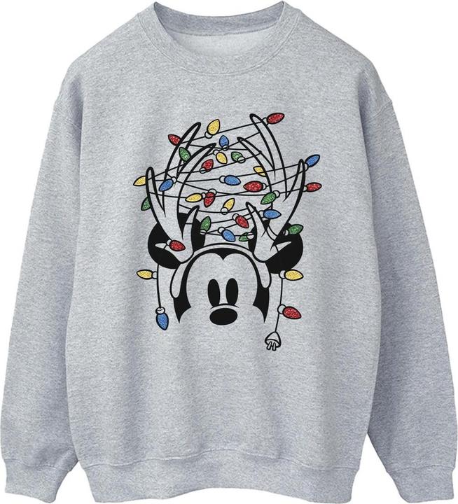 Actual product image Disney Mens Mickey Mouse Christmas Head Lights Sweatshirt (XXL)