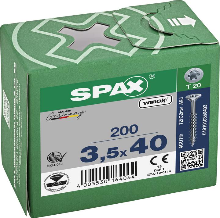 Image du produit Spax Vis universelles 3,5 x 40 mm, 200 pièces (200 Vis par pièce)