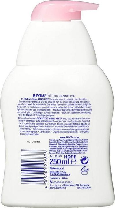 Produktbild NIVEA Intimo Sensitive (250 ml, Intimwaschlotion)
