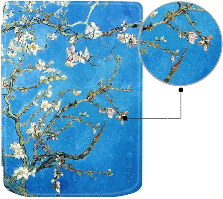 Produktbild Tech-Protect SmartCase case for PocketBook Verse / Verse Pro - blue with sakura flowers (Verse Pro)