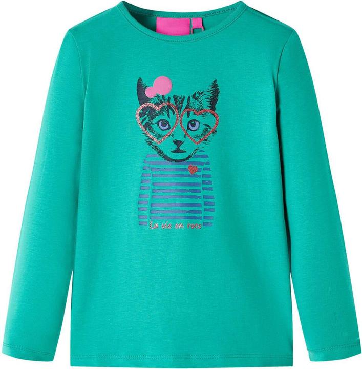 VidaXL Kinder-Langarmshirt Hellgrün 104,Material: 95 % Baumwolle (104)