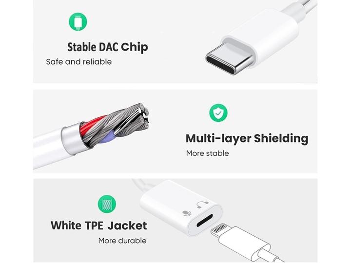 Produktbild PowerGuard USB-C zu Lightning Headphone Kopfhörer Adapter (USB Typ C)