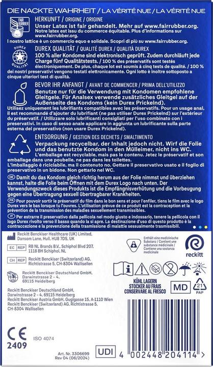 Valori nutrizionali e ingredienti Durex Performa (10 pz.)
