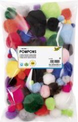Image du produit Folia Pompons, 30 pcs, tailles assorties, couleurs pastel (30 x)