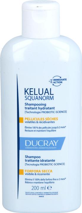 Produktbild Ducray Kelual Squanorm feuchtigkeitsspendendes Kur-Shampoo bei trockenen Schuppen, 200 ml Shampoo (200 ml, Flüssiges Shampoo)
