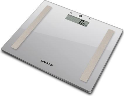 Actual product image Salter 9113 SV3RAREU16 Compact Glass Analyser Bathroom Scales - Silver (150 kg)