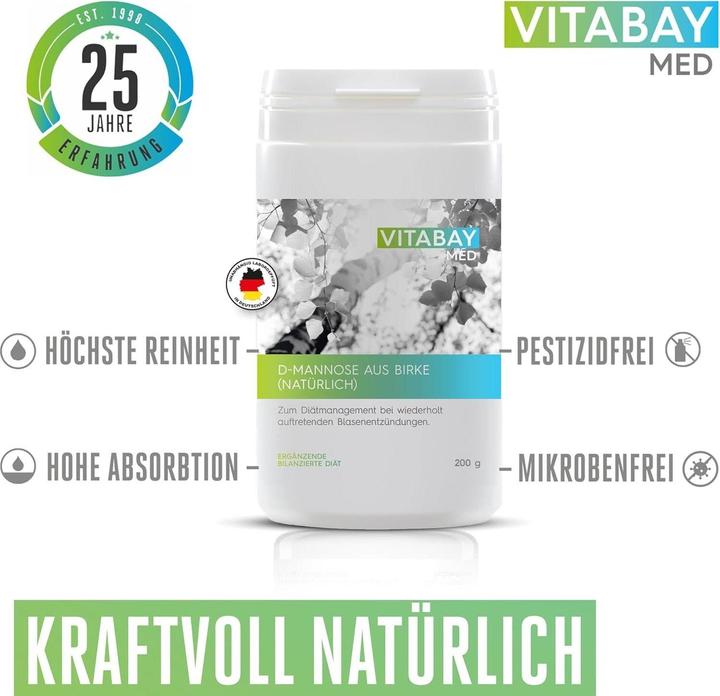 Actual product image Vitabay D-Mannose Pulver vegan 200 g (1 Piece, 200 g)