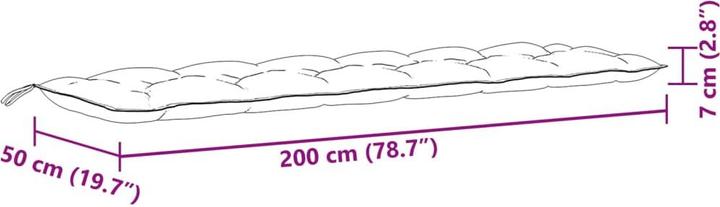 Actual product image VidaXL Garden bench cushions 2 pcs. fabric (200 x 50 x 7 cm)
