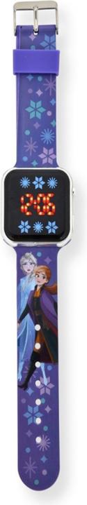 Actual product image Accutime LED kids clock Disney's The Ice Queen (purple), digital clock with LED display for time and dat (Digital watch, 35 mm)