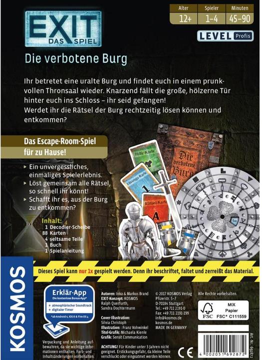 Productafbeelding Kosmos Uitgang - Het Verboden Kasteel (Duits)