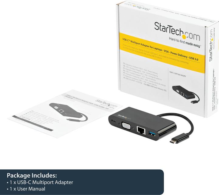 Image du produit StarTech Adaptateur multiport USB-C VGA (USB-C, 3 Ports)