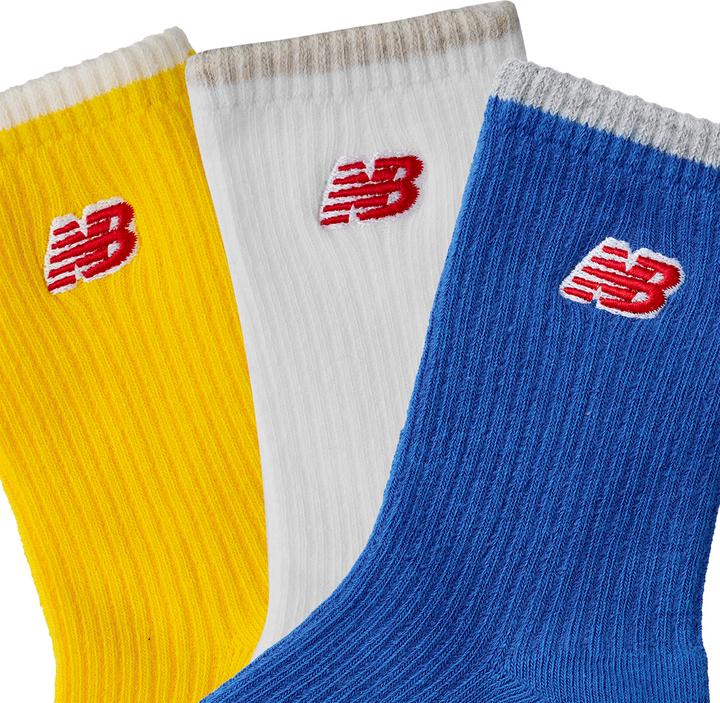 Actual product image New Balance Kids Patch Logo Midcalf Socks 3 Pair (pack of 3, S)