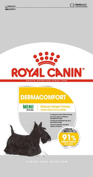 Immagine prodotto Royal Canin Mini Dermacomfort per cani adulti di piccola taglia con pelle sensibile. Peso - 1 kg. (Adulto, 1 pz., 1000 g)