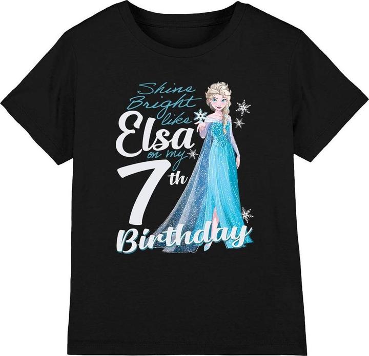 Actual product image Disney Frozen Childrens/Kids Bright Like Elsa 7th Birthday T-Shirt (140)