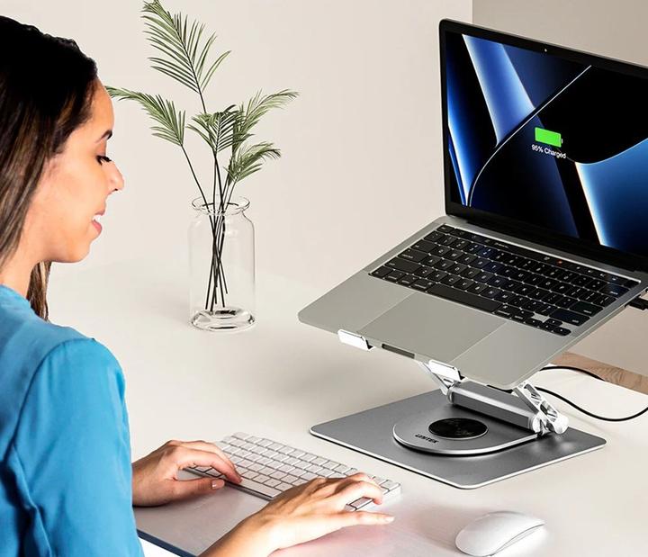 Productafbeelding Unitek PODSTAWKA POD LAPTOP + HUB USB-C HDMI 1.4 4K PD 100W (USB-C, 1 Havens)