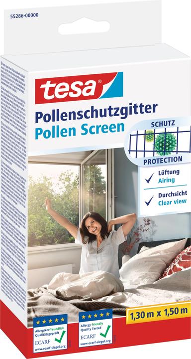 tesa Pollenschutzgitter, für Allergiker, zuschneibar inkl. selbstklebendem Klettband
