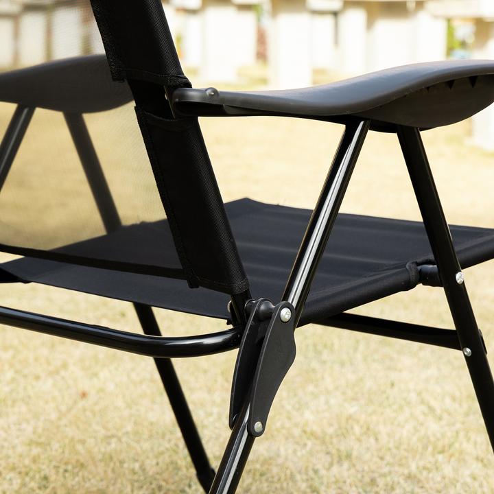 Actual product image Outsunny Folding chair set with neck cushion and adjustable backrest
