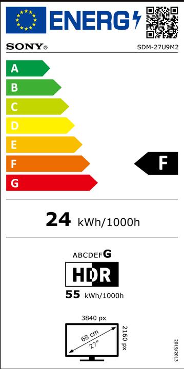 Energie-Label Sony Inzone M9 II (3840 x 2160 Pixel, 27")