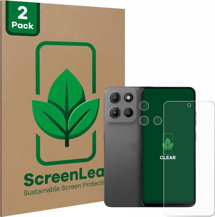 Image du produit ScreenLeaf Film de protection d'écran, Protection d'écran Écologique, Clear, Anti-Rayures (2 pièce(s), Motorola Moto C)