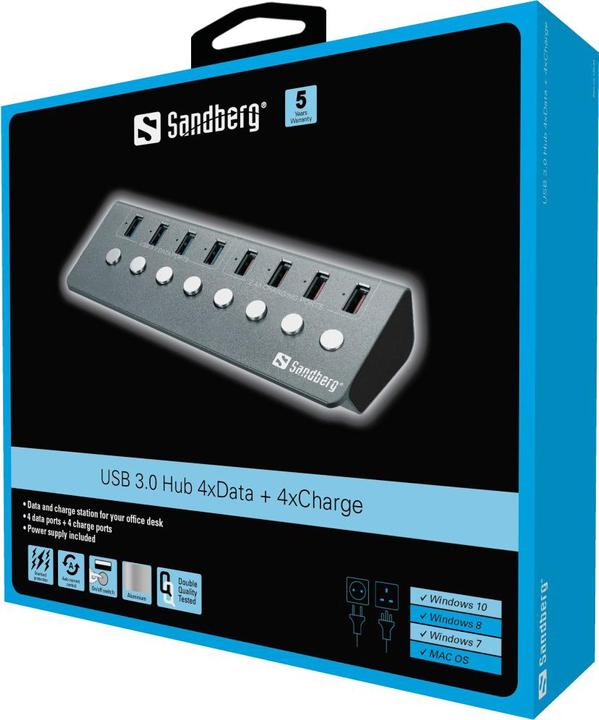 Produktbild Sandberg USB 3.0 Hub (USB-B, 8 Ports)